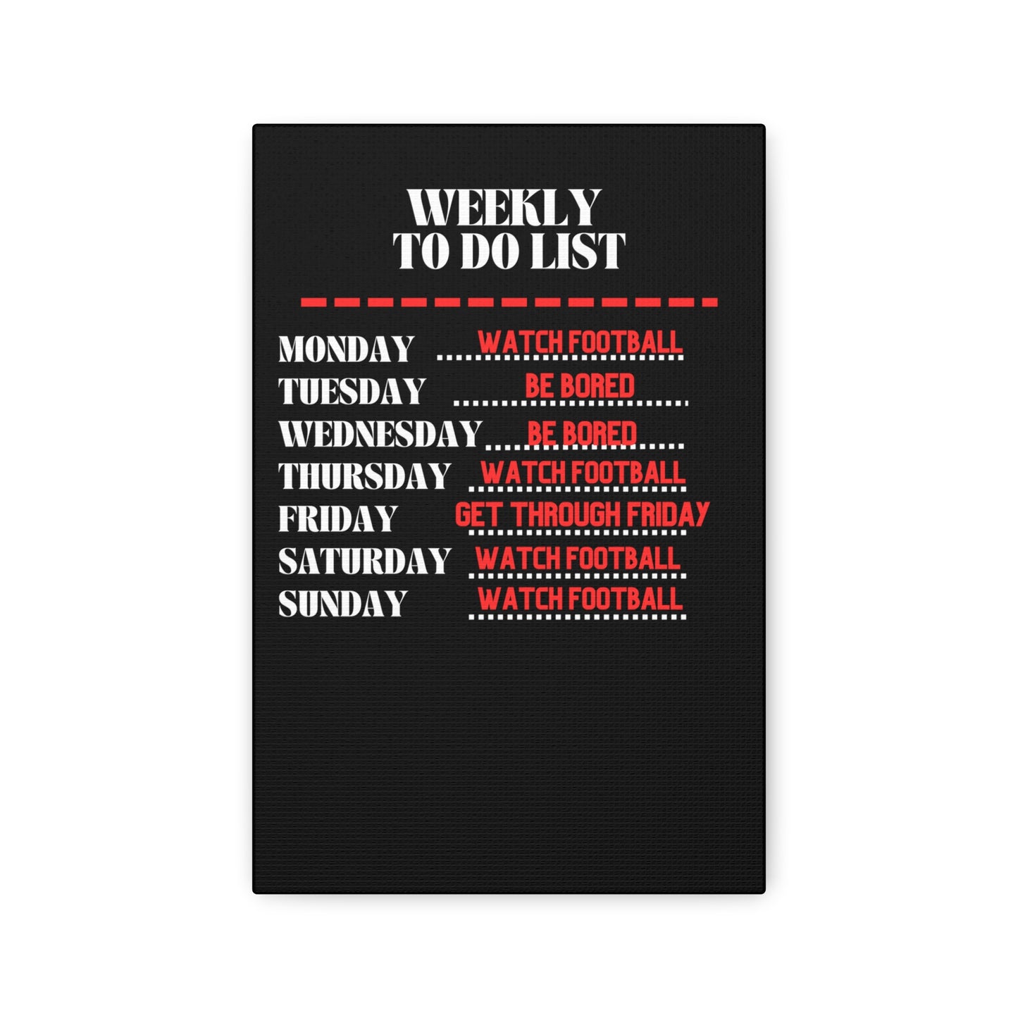 WEEKLY TO DO LIST CANVAS
