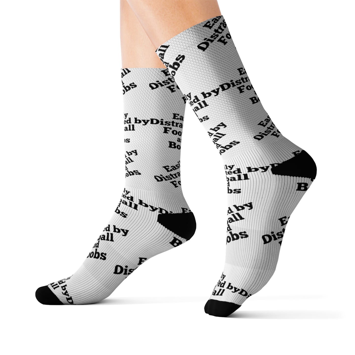 Easily Distracted by Football and Boobs Sublimation Socks