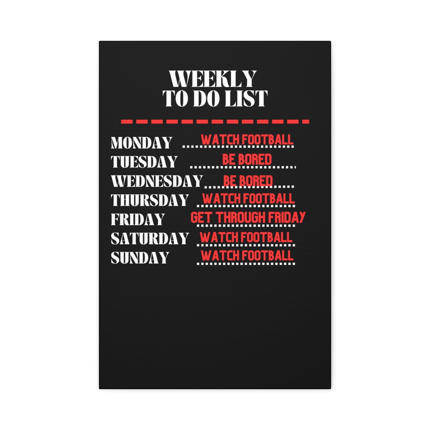 WEEKLY TO DO LIST CANVAS