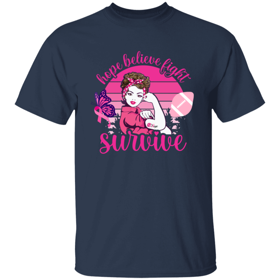 Breast Cancer Awareness Tee-Hope, Believe, Fight