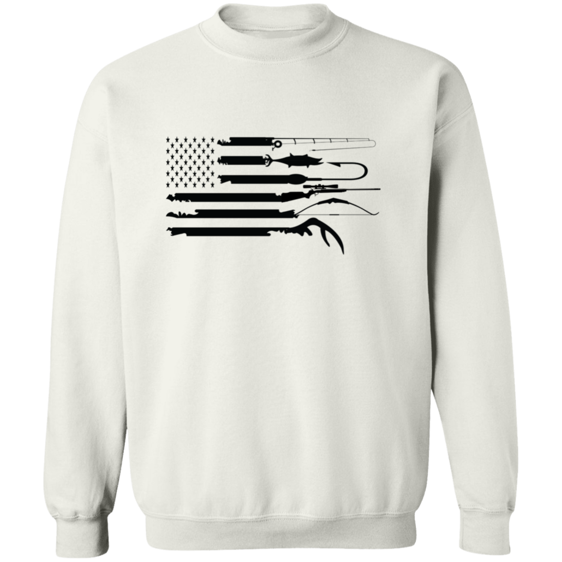 Fishing American Flag-Sweatshrt