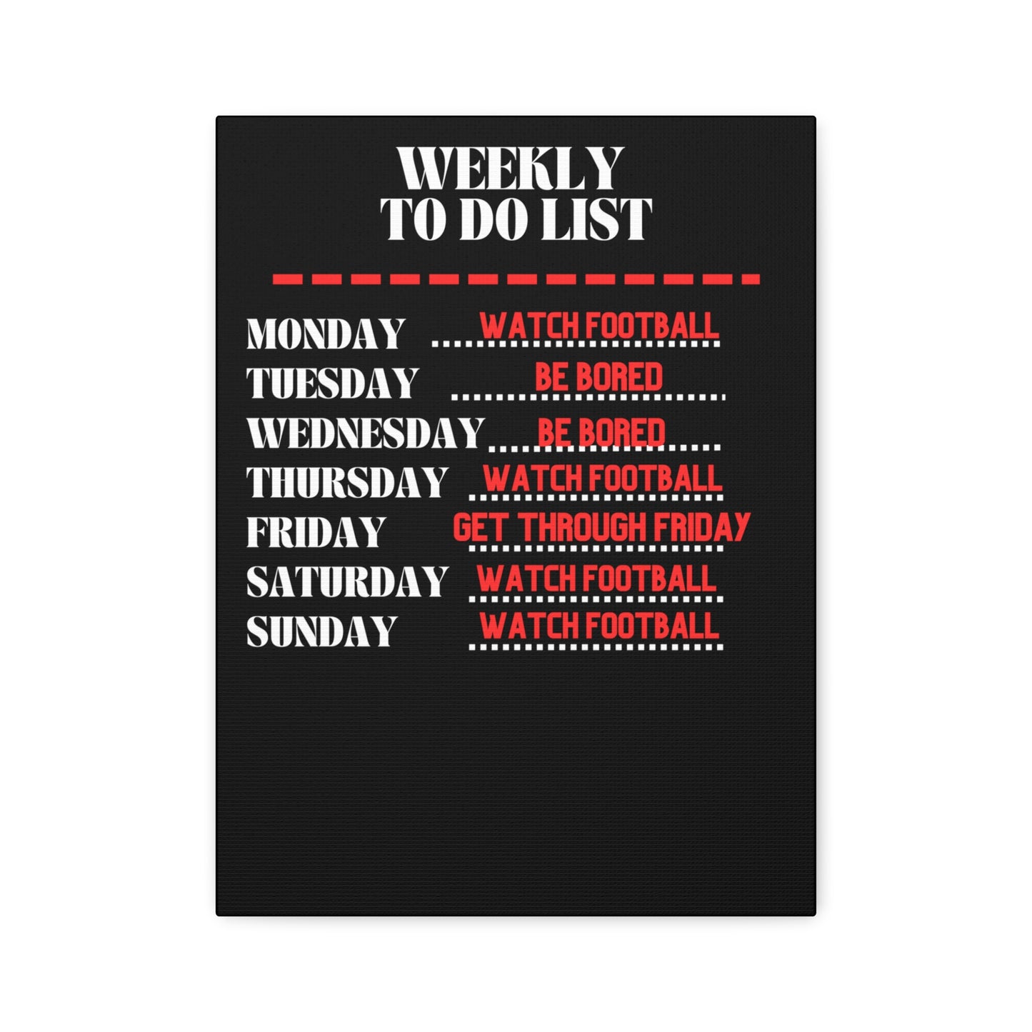 WEEKLY TO DO LIST CANVAS