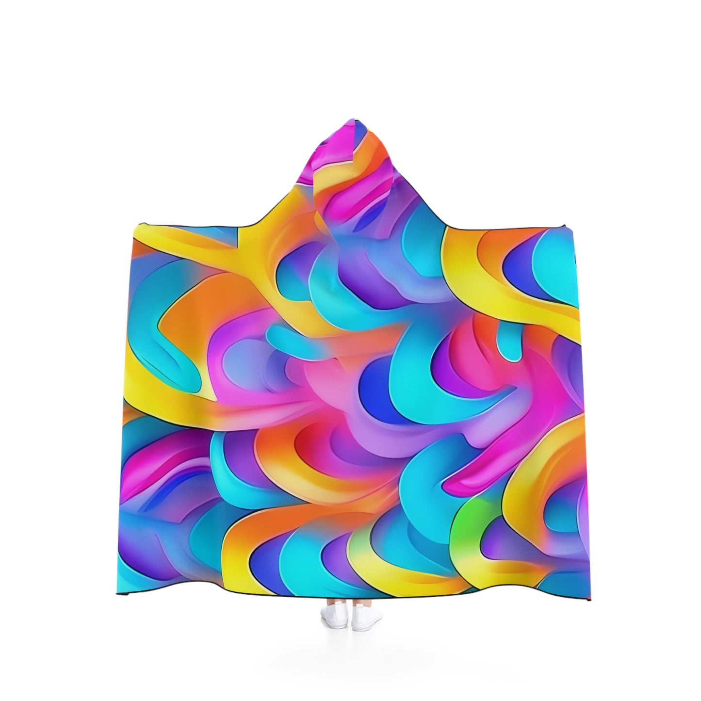 3D Colorful Pattern Hooded Blanket