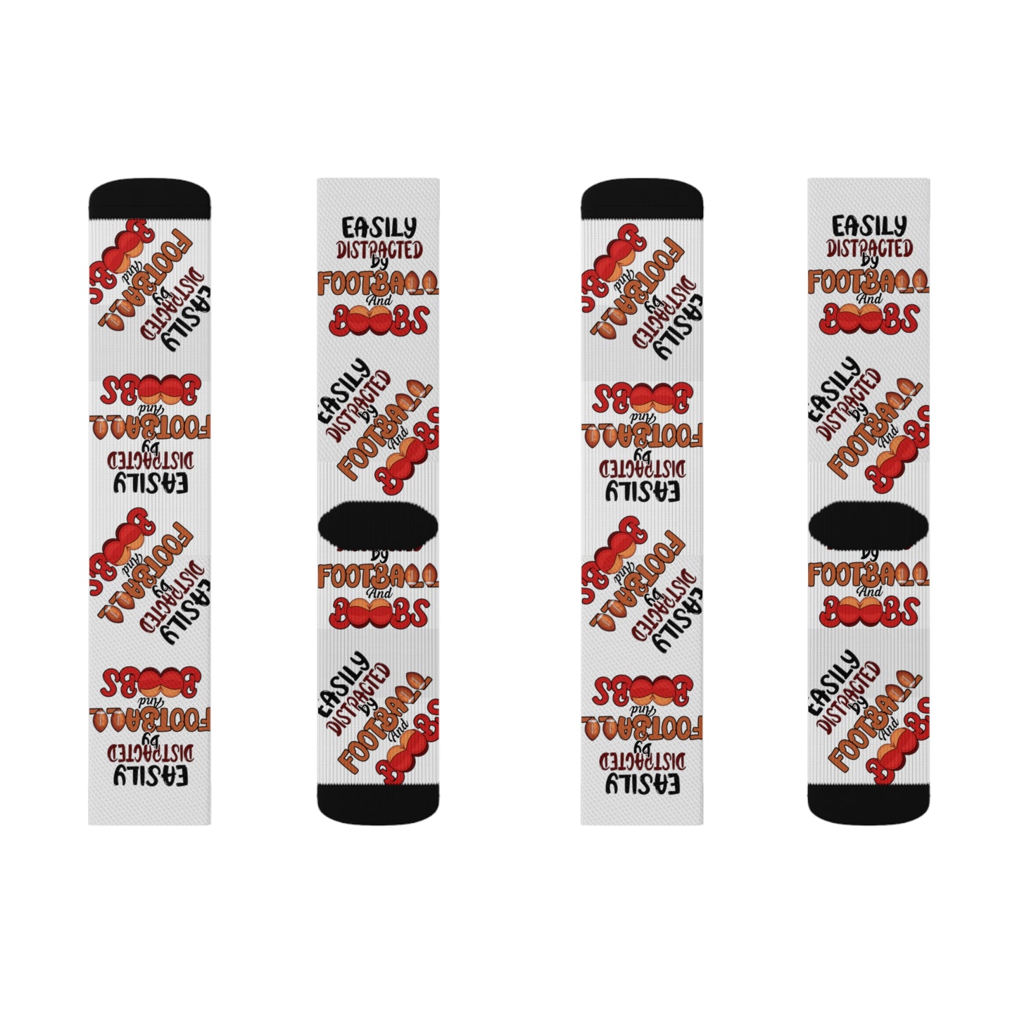 Easily Distracted by Football and Boobs - Sublimation Socks