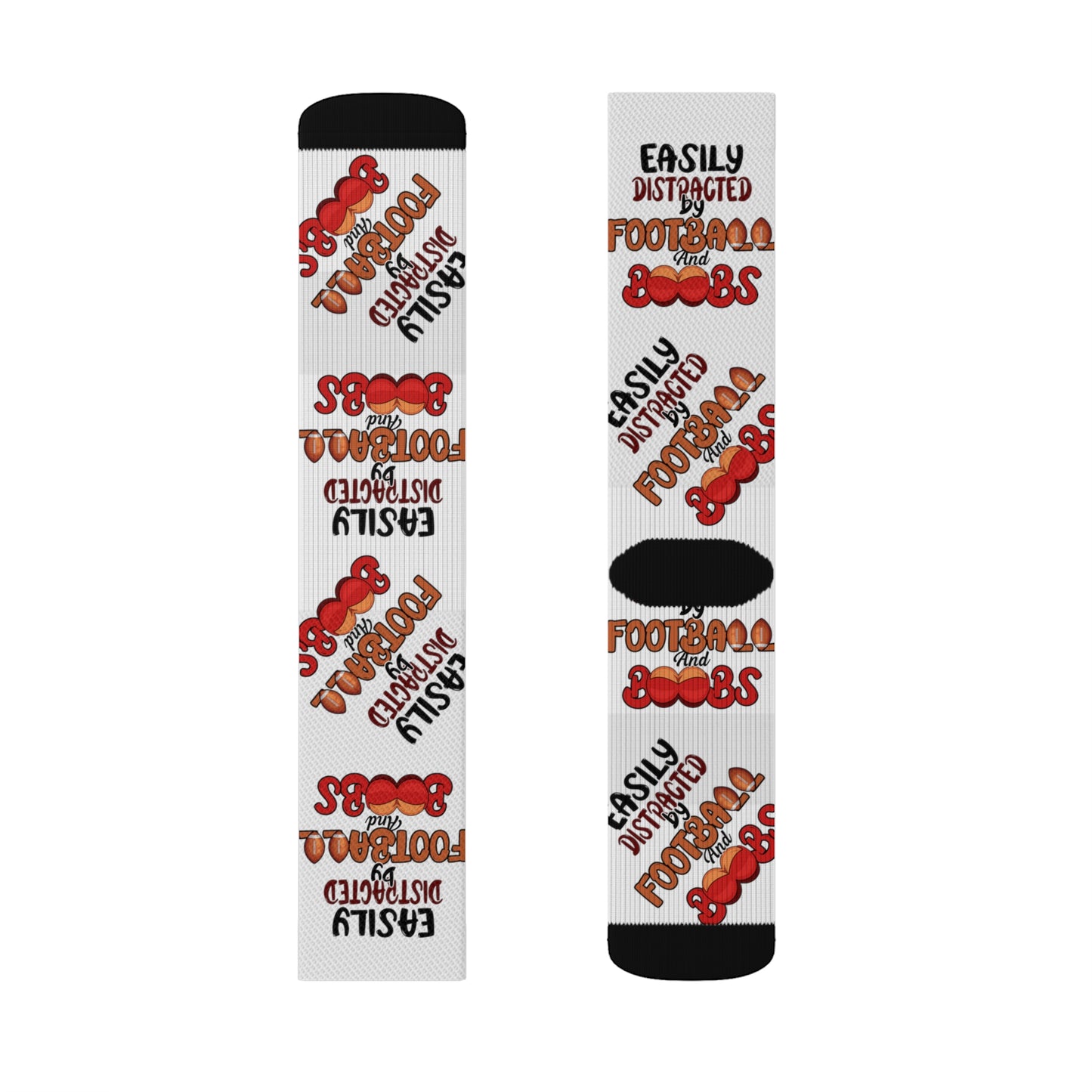 Easily Distracted by Football and Boobs - Sublimation Socks