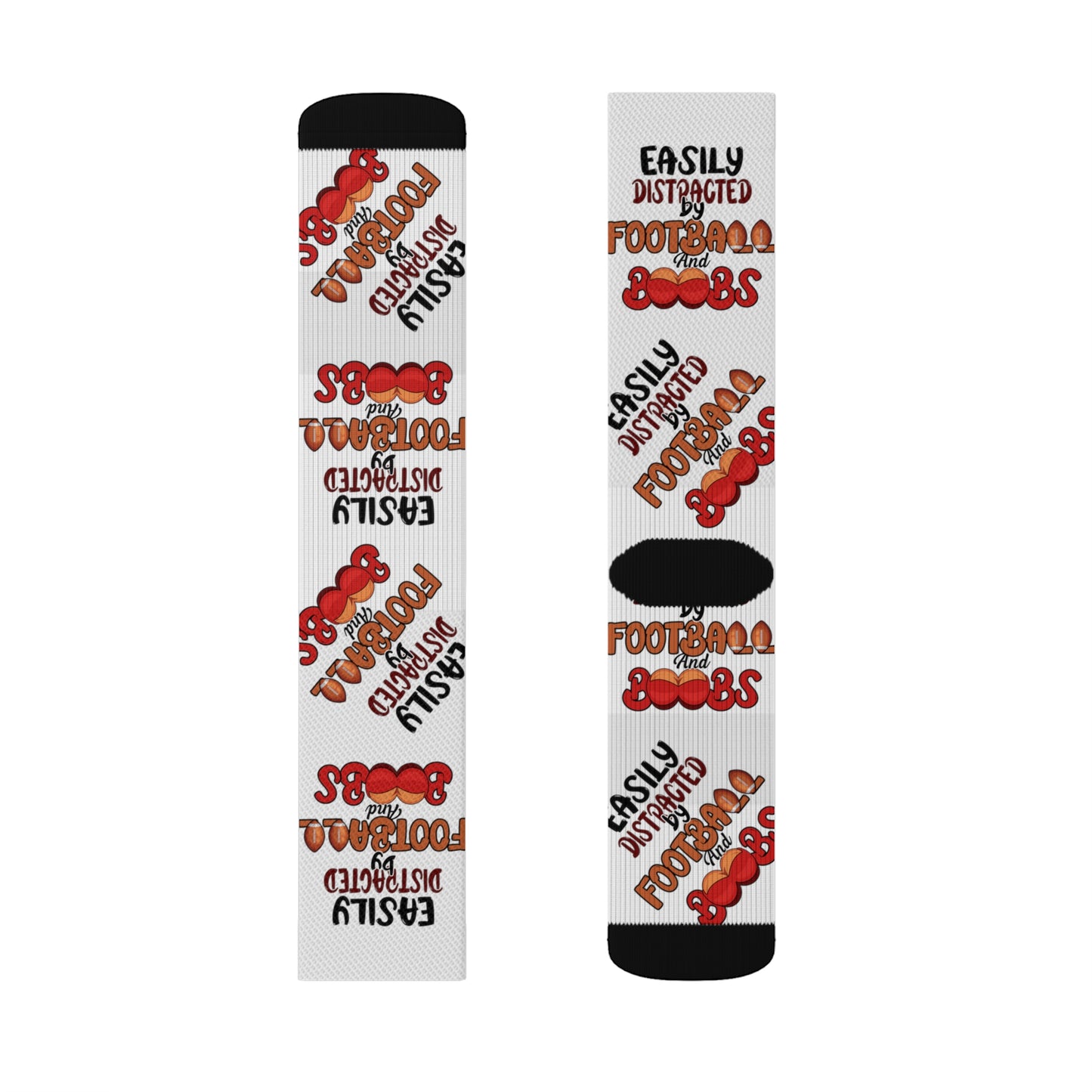 Easily Distracted by Football and Boobs - Sublimation Socks