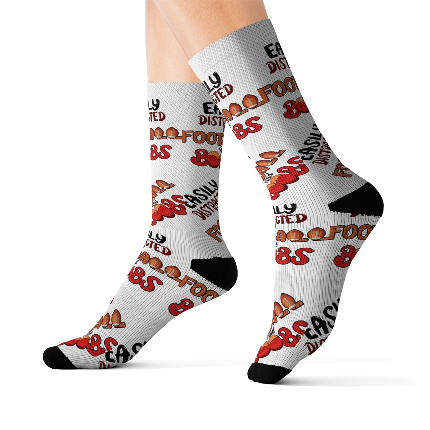 Easily Distracted by Football and Boobs - Sublimation Socks