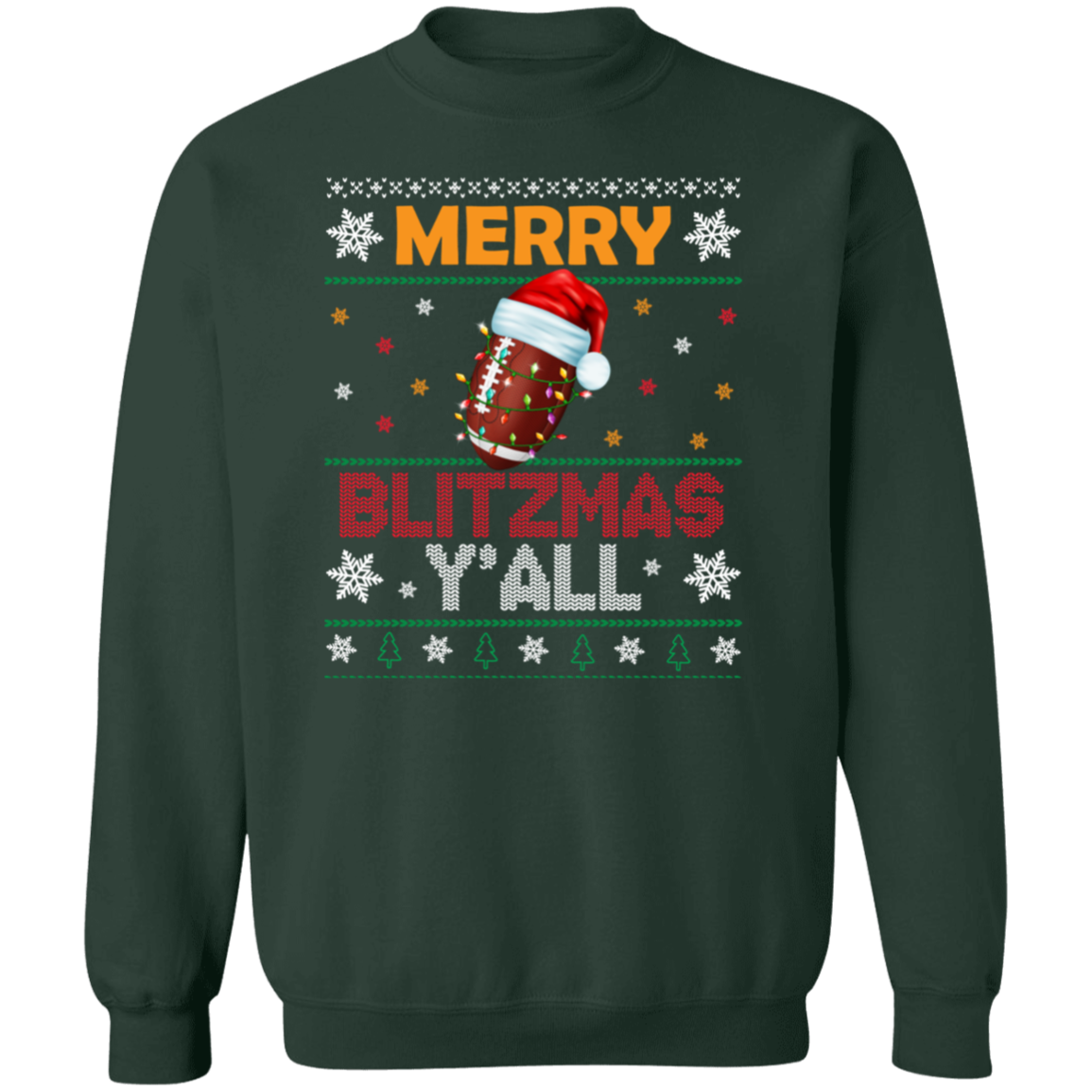 Merry Blitz-Mas Football Crew Neck SweatShirt