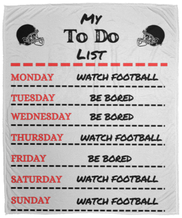 Weekly to do List Football Theme Blanket-Cozy Plush Fleece Blanket