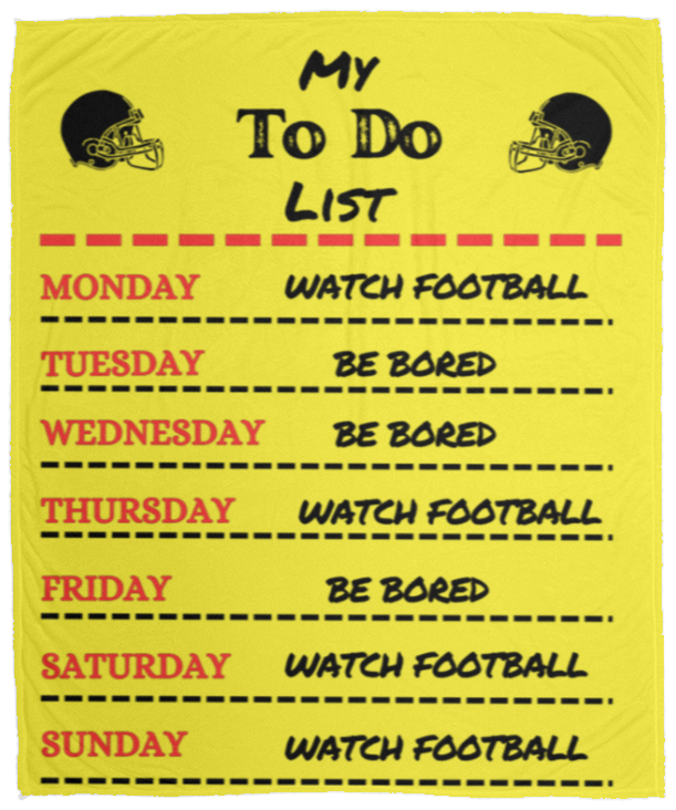 Weekly to do List Football Theme Blanket-Cozy Plush Fleece Blanket