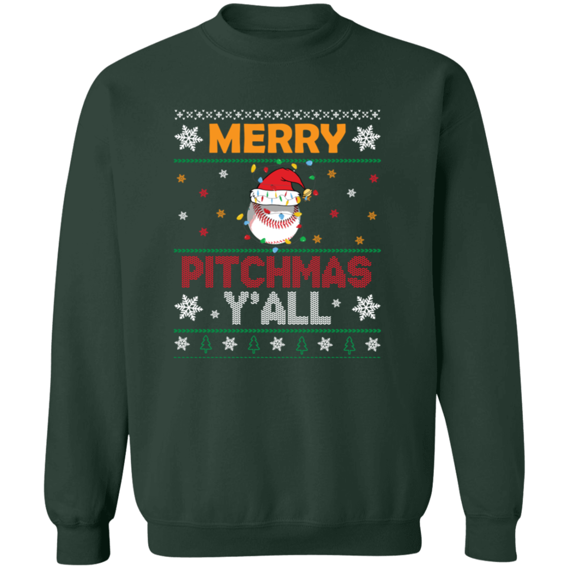 Merry Pitch-Mas Baseball Crew Neck SweatShirt