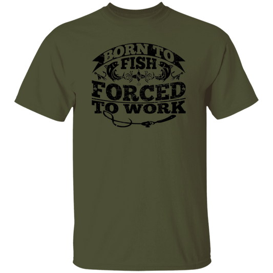 Born To Fish Forced To Work V2-T-Shirt