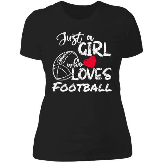 Just a Girl Who Loves Football Womens Tee