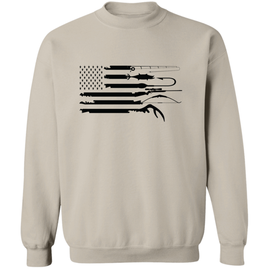 Fishing American Flag-Sweatshrt