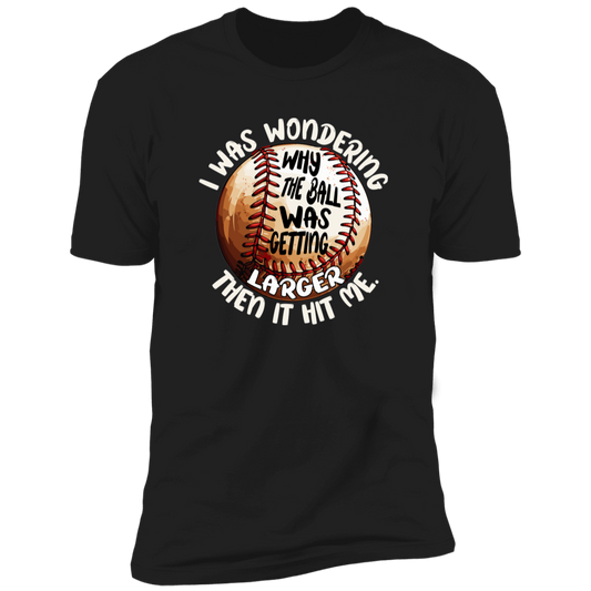 I Was Wondering Why The Ball Was Getting Bigger Than it Hit Me- funny Premium Tee