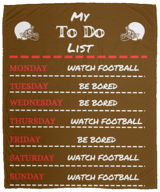 Weekly to do List Football Theme Blanket-Cozy Plush Fleece Blanket