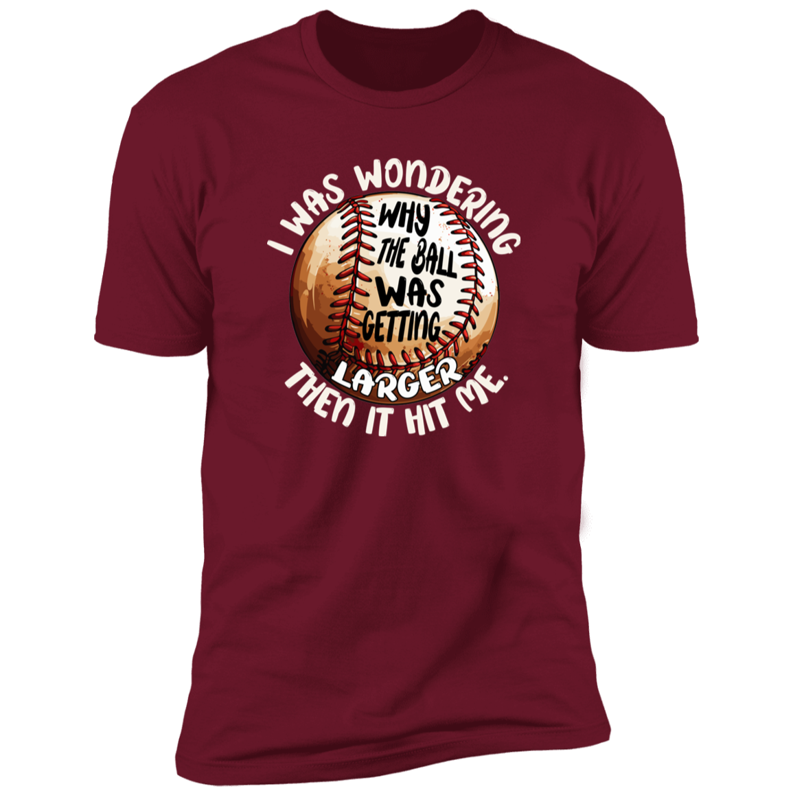 I Was Wondering Why The Ball Was Getting Bigger Than it Hit Me- funny Premium Tee