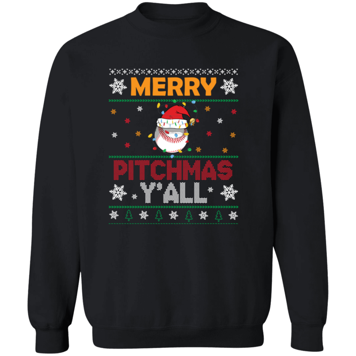 Merry Pitch-Mas Baseball Crew Neck SweatShirt