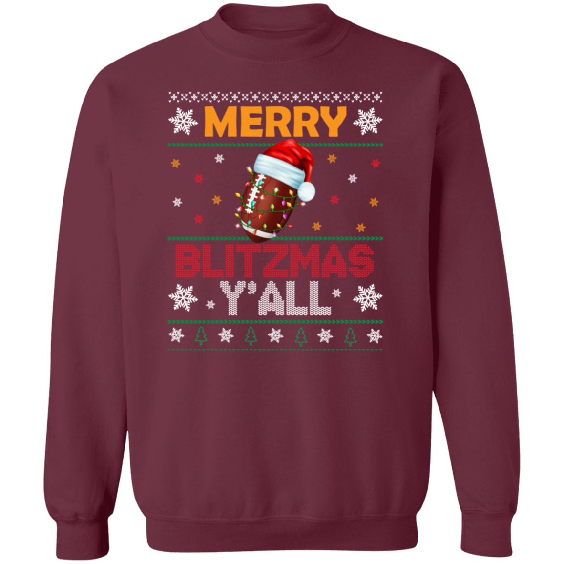 Merry Blitz-Mas Football Crew Neck SweatShirt