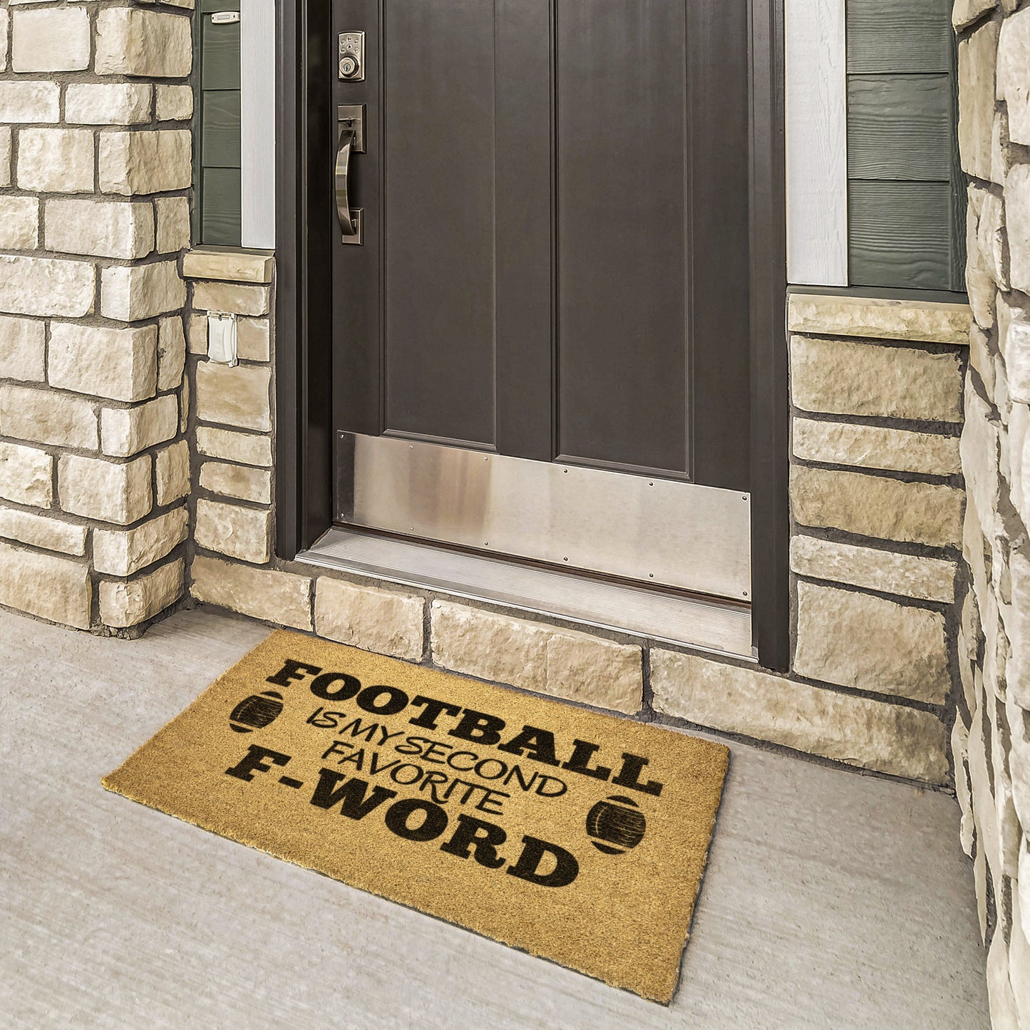 FOOTBALL MY SECOND FAVORITE F-WORD OUTDOOR MAT