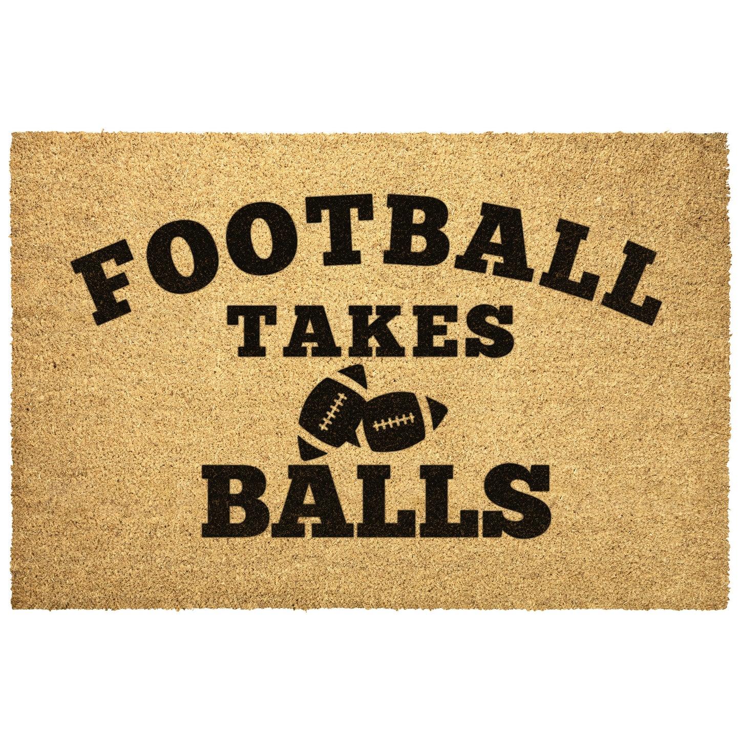 FOOTBALL TAKES BALLS-DOOR MAT