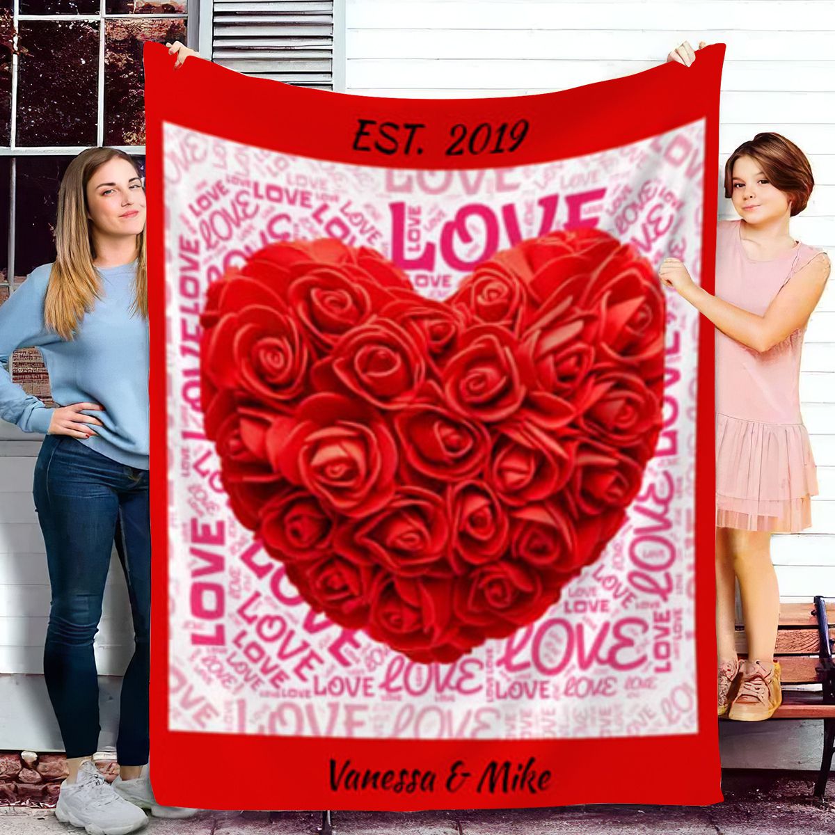 Personalized Love Blanket-Name and Date