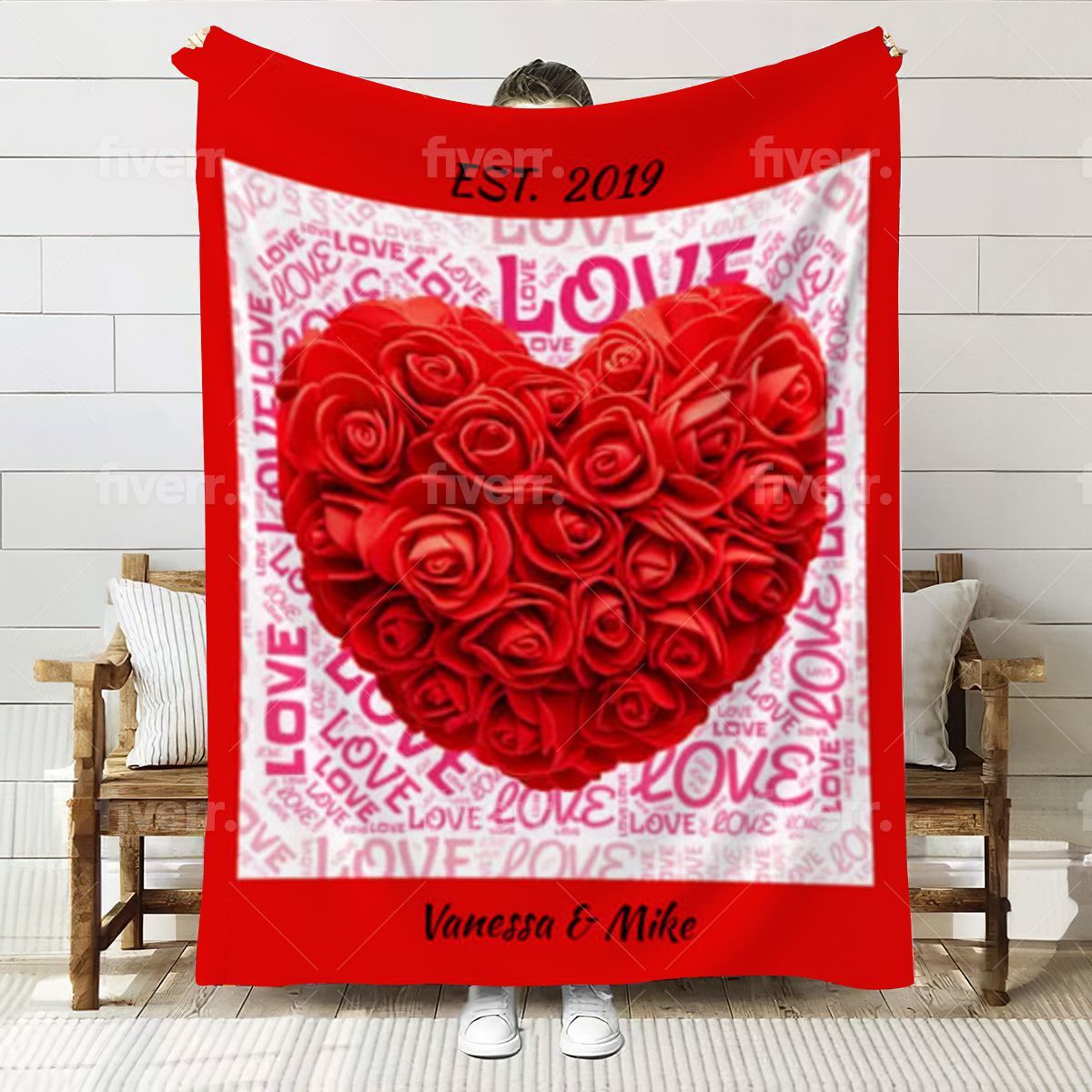 Personalized Love Blanket-Name and Date