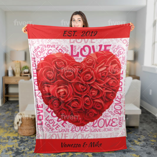 Personalized Love Blanket-Name and Date