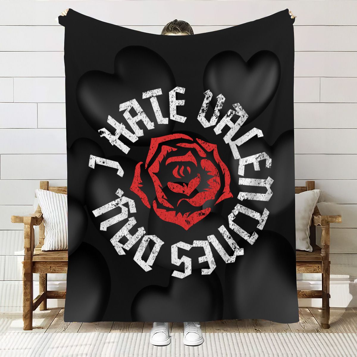 I Hate Valentines Day Sherpa Blanket 50 X 60