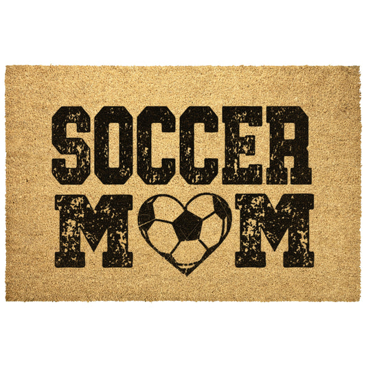 SOCCER MOM DISTRESSED LOOK-DOORMAT