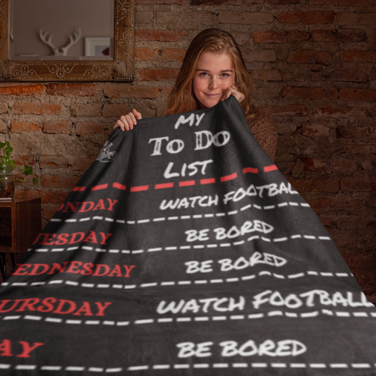 Weekly to do List Football Theme Blanket-Cozy Plush Fleece Blanket