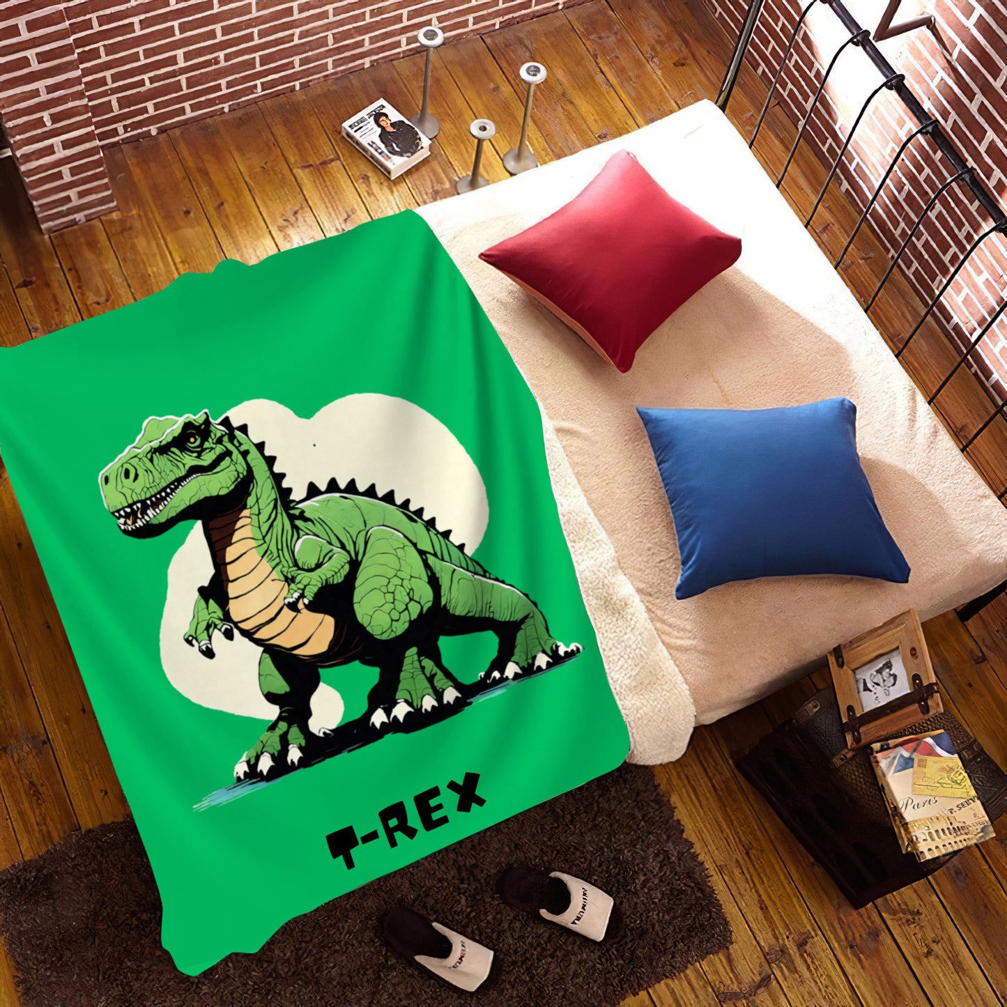 T-Rex Dinosaur Cozy Plush Fleece Blanket