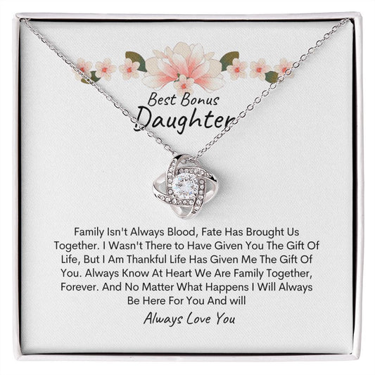 BEST BONUS DAUGHTER -FATE WAS BROUGHT US TOGETHER- LOVE KNOT NECKLACE